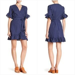 WAYF Ruffle Wrap Midi Dress Size Small
